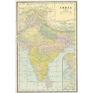  Cram 1892 Antique Map of India