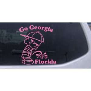 Pink 6in X 6.4in    Go Georgia Pee On Florida Car Window Wall Laptop 