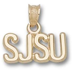  San Jose State Block SJSU Pendant (Gold Plated): Sports 