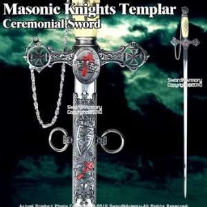   Knights Templar Ceremonial Sword w/ Cross Handle: Sports & Outdoors
