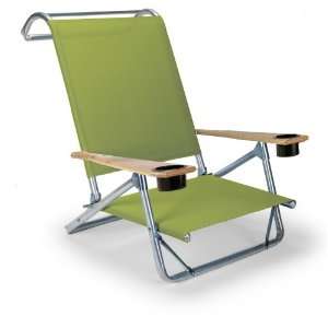   Folding Beach Arm Chair with Cup Holders, Lime: Patio, Lawn & Garden