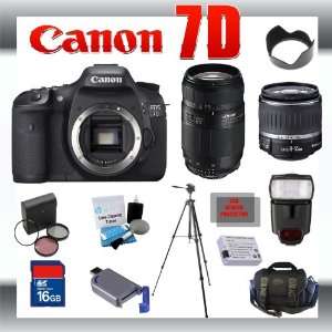  Canon EOS 7D Digital SLR Camera Body with Canon 18 55mm and Tamron 