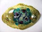RUSSIAN Hand Painted Floral Lacquer Barrette Hair Clip