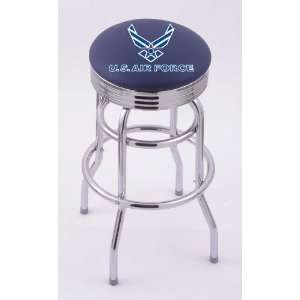  States Air Force 30 Double ring swivel bar stool with Chrome base 