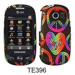  COLORFUL PEACE SIGNS AND HEARTS ON BLACK Cell Phones & Accessories
