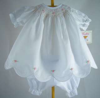DOLL CLOTHES fits Bitty Baby OMG! SMOCKED DAINTY White DAY GOWN 