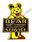 bear wheel alinement service dealer sign 25 5 bs 098