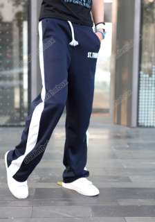 Fa shion Mens Stripe Jogging Trousers Cotton 