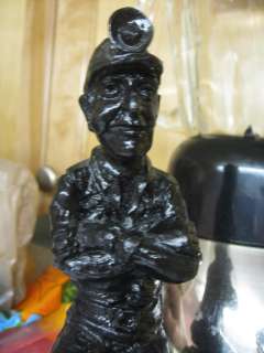 Vintage Handcrafted Carved Coal Miner Figurine Figure Statue Sign J 