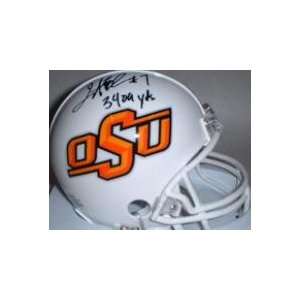    Autographed Tatum Bell Mini Helmet   OKLAHOMA: Sports & Outdoors