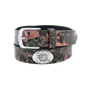   Fighting Gamecocks Camo Leather Concho Belt, 36