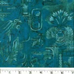  45 Wide KING TUT TURQ Fabric By The Yard: Arts, Crafts 