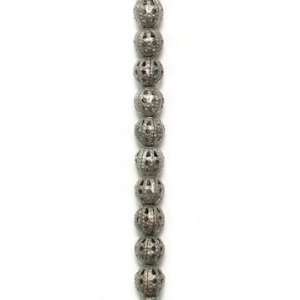    Round Filigree Metal Beads 8 Inch Strand Arts, Crafts & Sewing