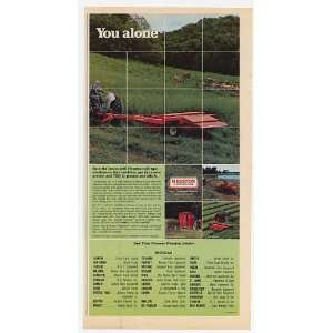  1974 Hesston Pull Type Windrowers MI Dealer Print Ad 