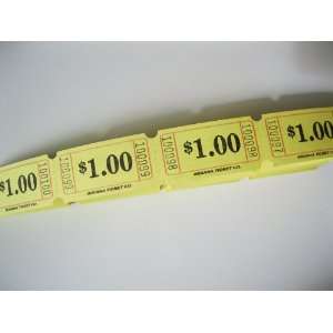  500 Yellow $1 Consecutively Numbered Raffle Tickets 
