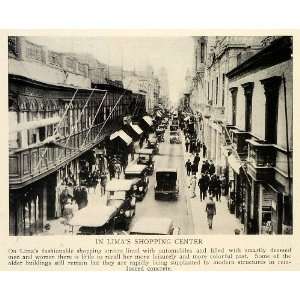  1929 Print Lima Peru Fashionable Shopping Center Street 
