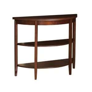  Shelburne Cherry Brown Demilune Console Table with 2 