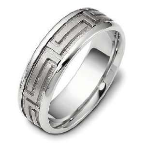   Custom Platinum Design Wedding Band Ring   10.75: Dora Rings: Jewelry