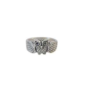  Sterling Silver Owl Ring Size 8 Jewelry