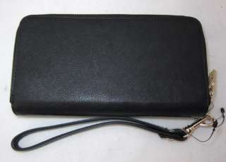 DKNY SLGS LUSTER LEATHER CLASSICS WALLET PURSE COLOR BLACK NEW  