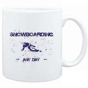  Mug White  Snowboarding any day  Sports Sports 
