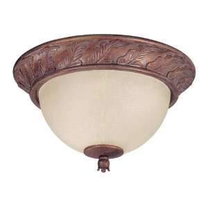  Island Cay 3 Light 15 Flush Dome With Bone Linen Glass Coral Reef