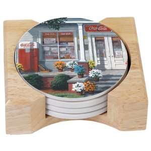  Coke Store Front Absorbent Coaster Gift Set: Kitchen 
