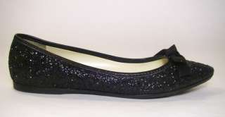 Miu Miu Black Sequin Glitter Ballet Flats  