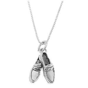    Sterling Silver Three Dimensional Shagging Shoes Necklace Jewelry