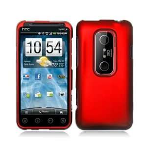  Solid Red Hard Protector Case Cover For HTC EVO 3D Shoot 