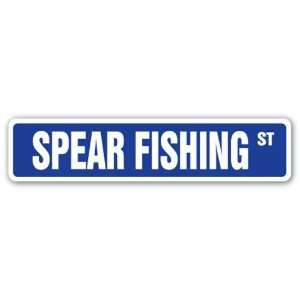  SPEAR FISHING Street Sign rods reel lures fisherman Patio 