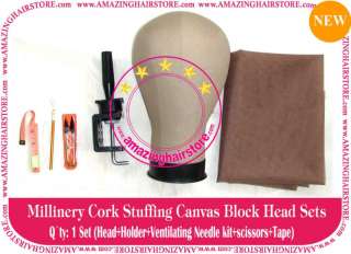 NEW Millinery Cork Canvas Block Head 4 Lace Wigs Making  