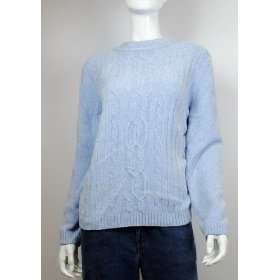  NEW ALFRED DUNNER WOMENS CREW NECK BLUE SWEATER L Beauty