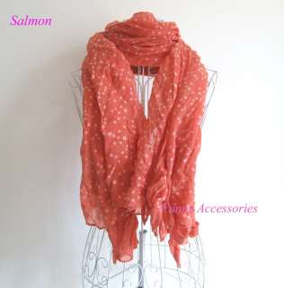 Extra Large Star Prints Pastel Candy Color Wrinkle Cotton Scarf Shawl 