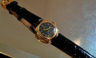 ROLEX 1930 Vintage Gold Pin CushionTanq Watch Black w/ Gold details 
