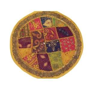   India Decorator Designer Fancy Circle Pillow 24in: Home & Kitchen