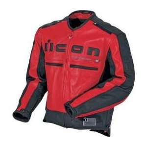 Icon Motorhead Leather Jacket , Gender Mens, Color Red/Black, Size 