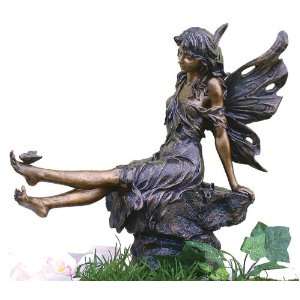   Fairy Playing w/ Butterfly   Indoor / Outdoor   Statue Sculpture Home