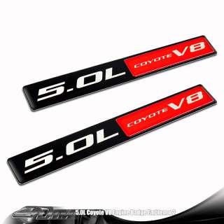 2x Ford F150 2011 Red and Black 5.0L Coyote V8 Aluminum Emblems  