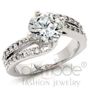  Diamond CZ Fashion Ring ~ Size 10 ~ Rhodium ~ Diamond 