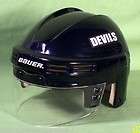 New Jersey Devils Replica Bauer Black Helmet w/Face Shield