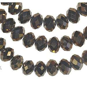  Copper Metallic 8mm Crystal Glass Rondelle Beads Strand 16 