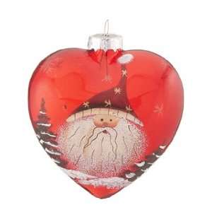   Red Glass Heart Santa   Stars Hat Christmas Ornament: Home & Kitchen