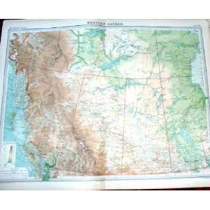  West Canada 1920 Large 23X18 Antique Map