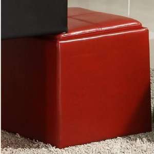  4723RD Ladd Storage Cube Ottoman   Red