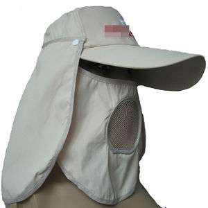 LOW Beige Adjustable Fishing/HUnting/Hiking/Camping Hat Sun Cap Mask 