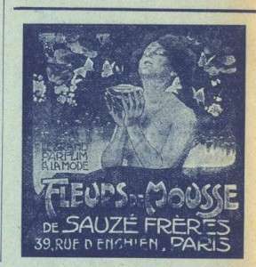 1909 lg ad fleurs mousse de sauze freres paris perfume  