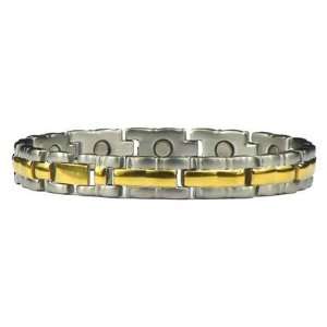 Golden River   Gold Plated Stainless Steel Magnetic Therapy Bracelet 