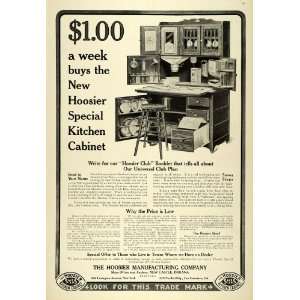 1909 Ad Hoosier Manufacturing Special Kitchen Cabinets Home Furniture 