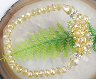 Crystal rondelle Faceted beads Bracelet 7 L3565  
